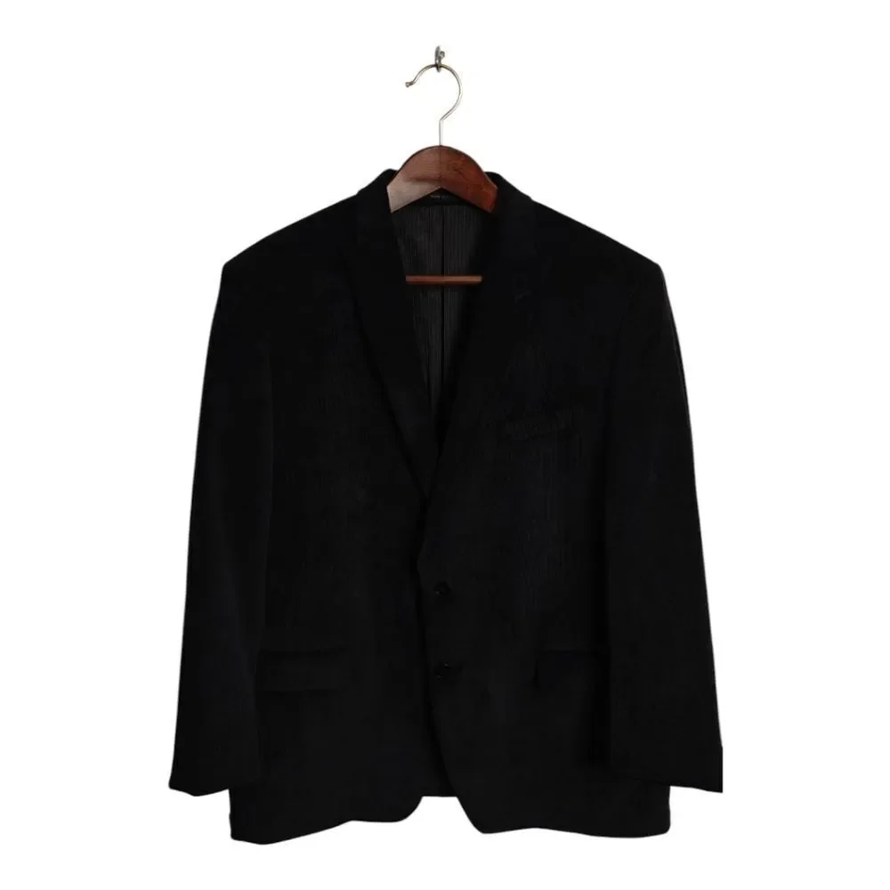 Calvin Klein Velvet Classic Gray Black Sport Coat 46R